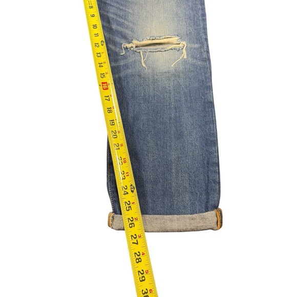 Levi's 501 CT 32x28 Jeans Men's Distressed Denim Blue Wash Tapered Leg - Picture 7 of 8